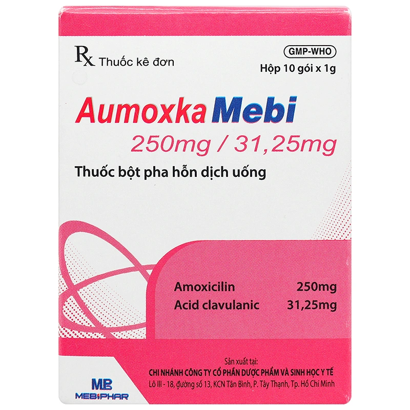 Aumoxka Mebi 250mg/31,25mg điều trị nhiễm khuẩn (10 gói x 1g) - 1